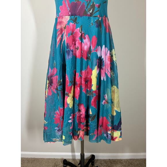 Anthropologie Weston Wear Quinby Dress Med Mesh Tulle Floral Coquette Open Back - Picture 4 of 16